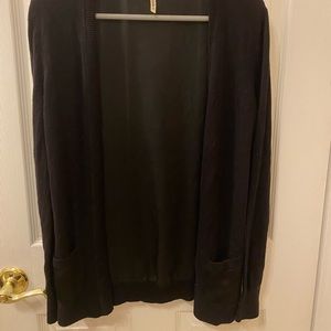 Black, sheer-back cardigan